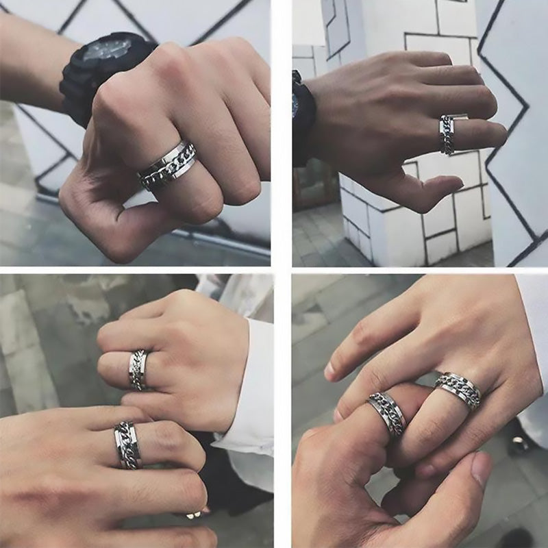 Titanium steel swiveling chain ring