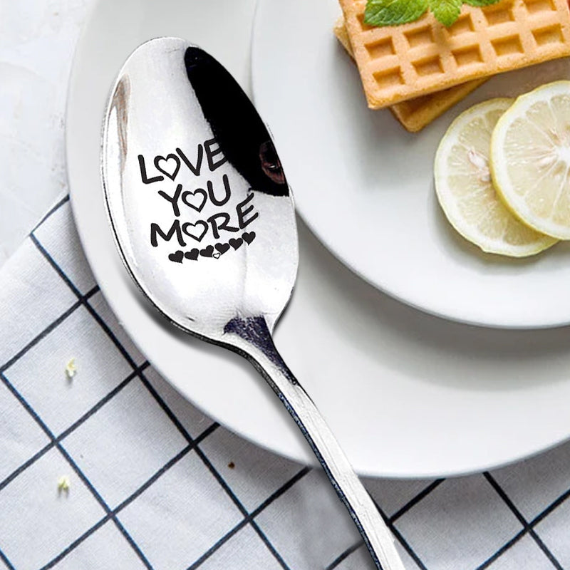 Love You More' Engraved Spoon