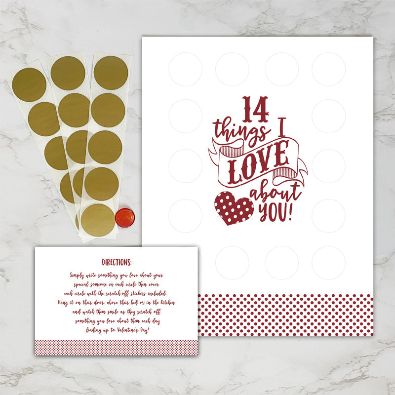 Valentine's Scratching Advent "14 Things I Love About You!"