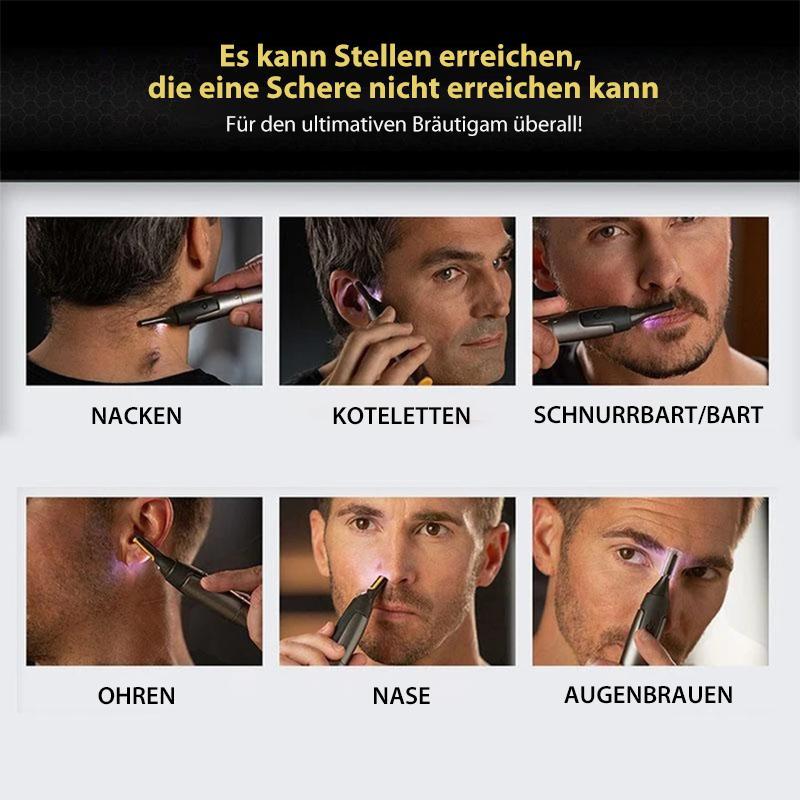 Micro-Precision Trimmer with Titanium-Coated Stainless Steel Blade for Face and Body