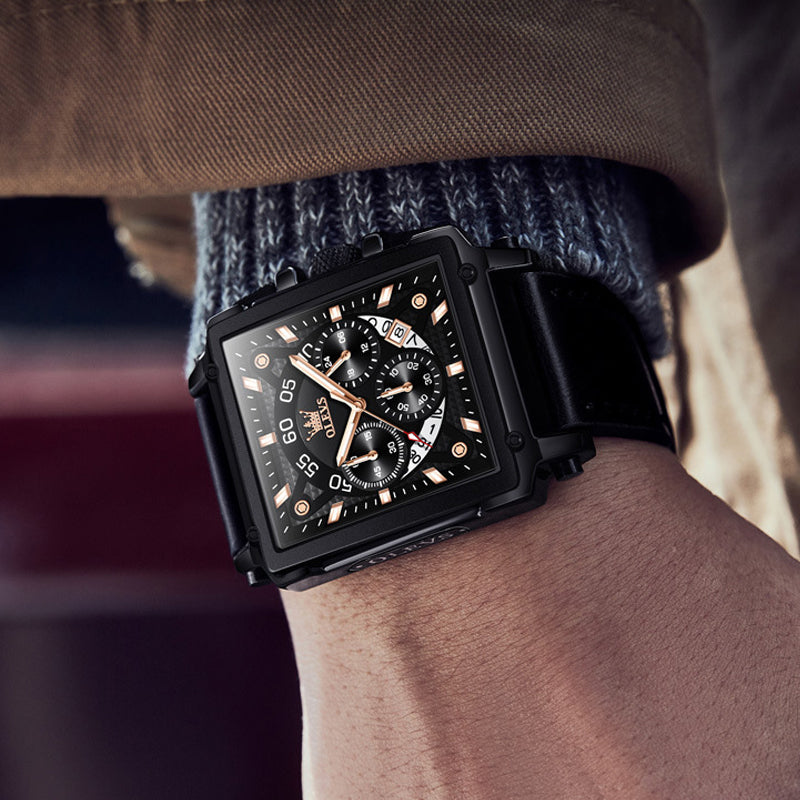 Olevs® Luminous Luxury Square Business Automatic Mechanical Watch