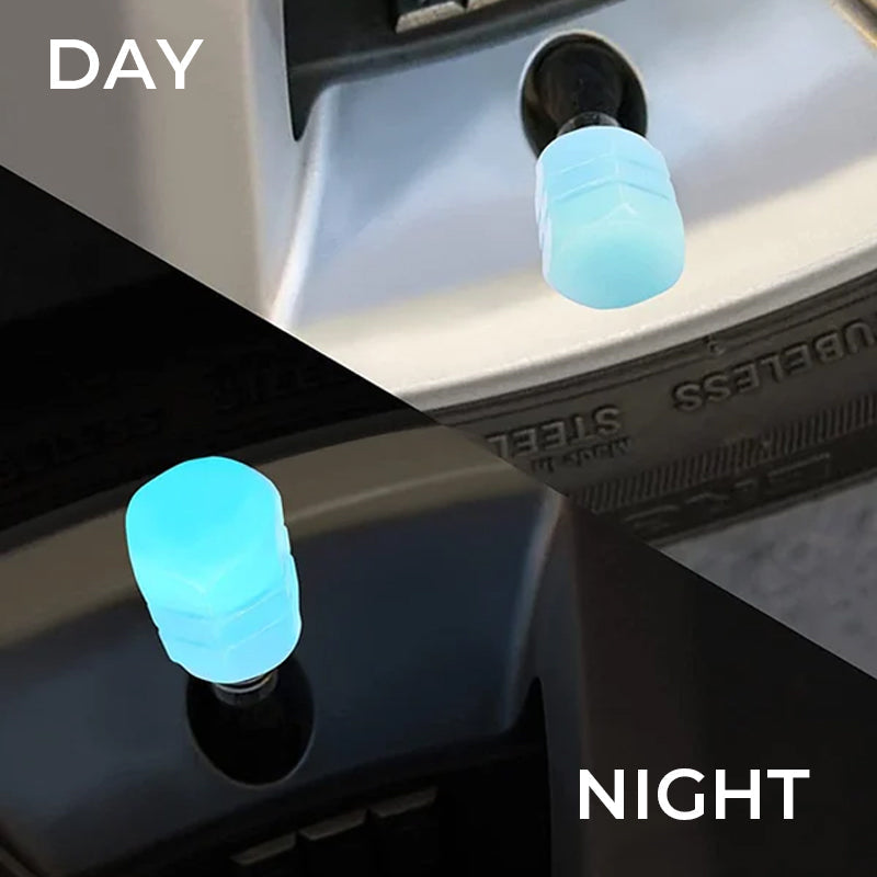 Universal fluorescent tire valve caps (4 PCS/Set)