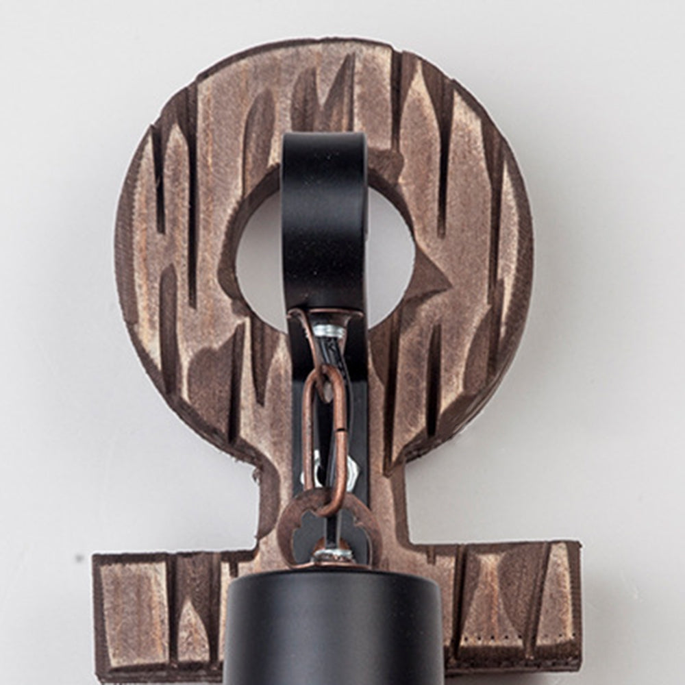 Vintage Anchor LED Wall Light - Industrial Metal & Wood for Dining Room/Living Room