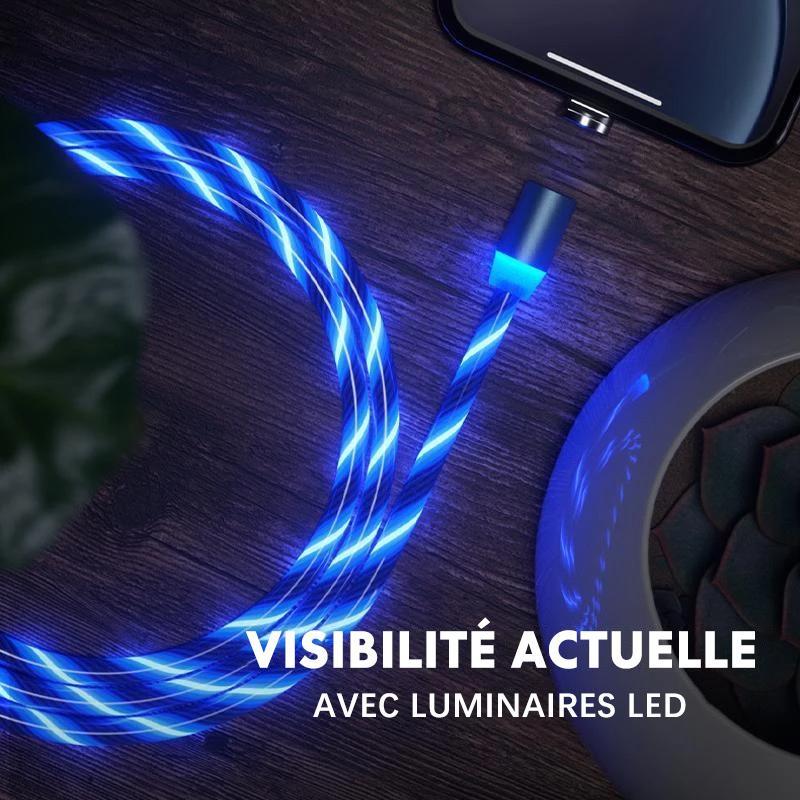 Magnetic USB charging cable with LED