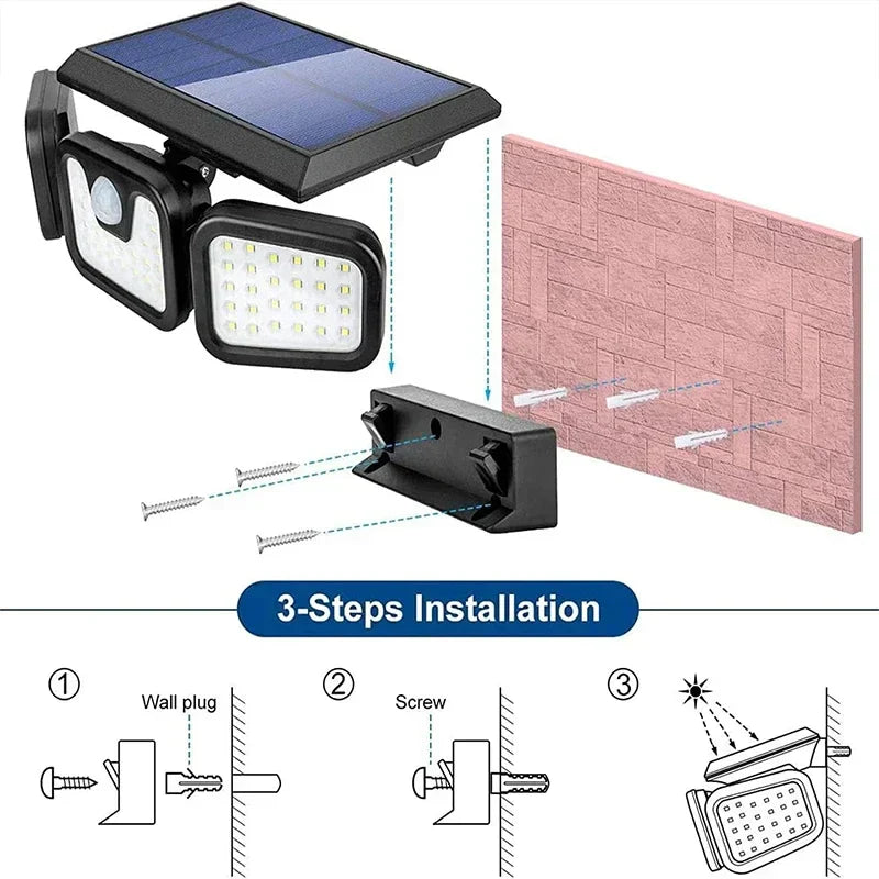 Solar-powered outdoor wall lamp
