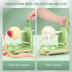 Hand-operated apple peeler