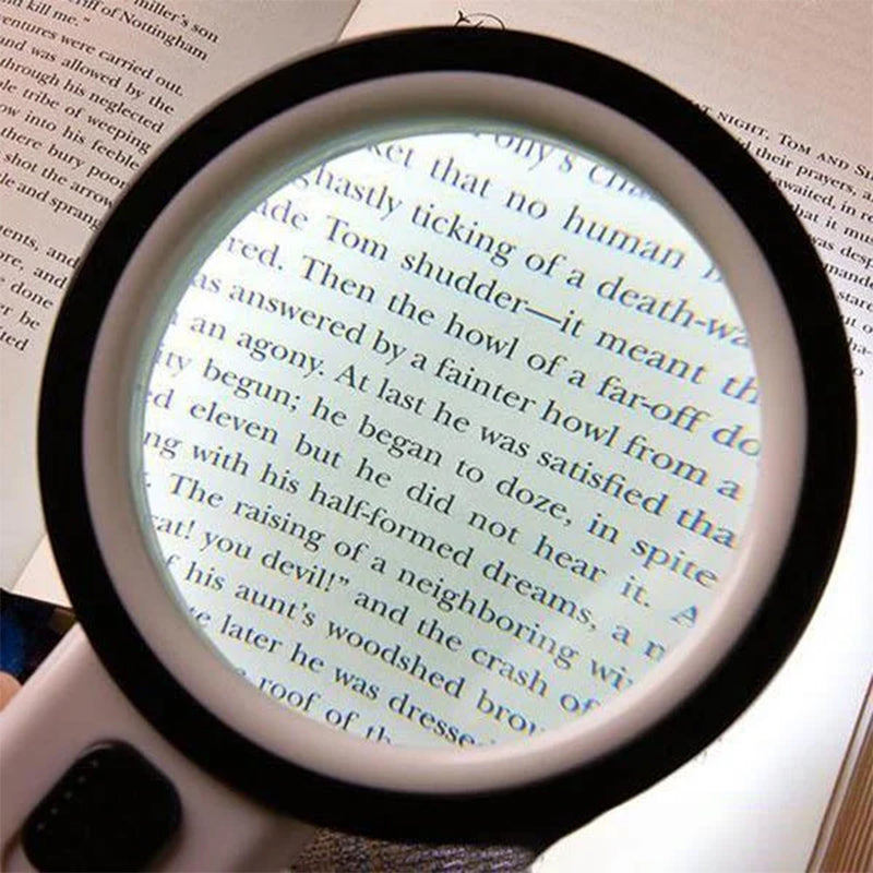 30x optical magnifying glass with LED light