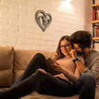 Wooden wall decoration in heart shape