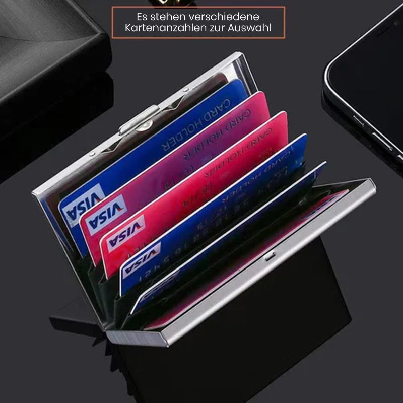 Ultral thin card case with theft and demagnetization protection
