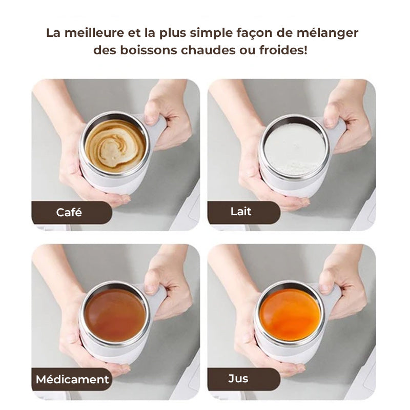 Cup with automatic stirring
