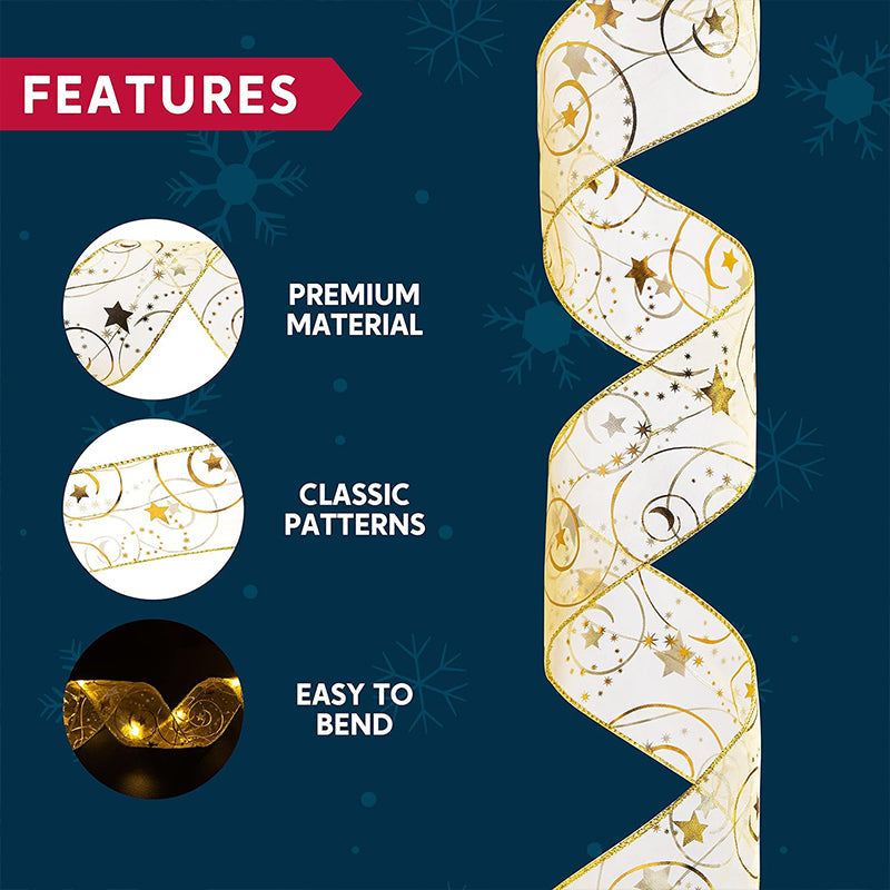 Ribbon Christmas tree decorative lights