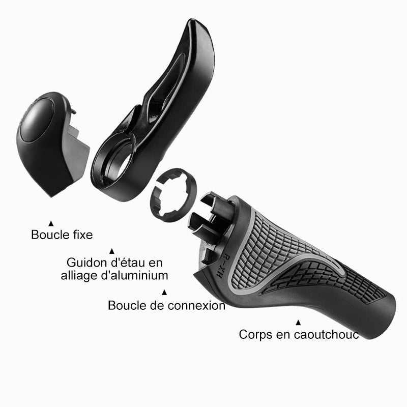 Ergonomic bicycle grips with shock absorption and horns (1 pair)