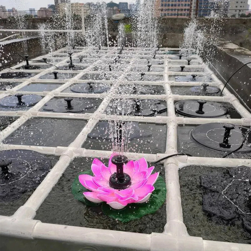 Lotus-shaped solar fountain pond decoration