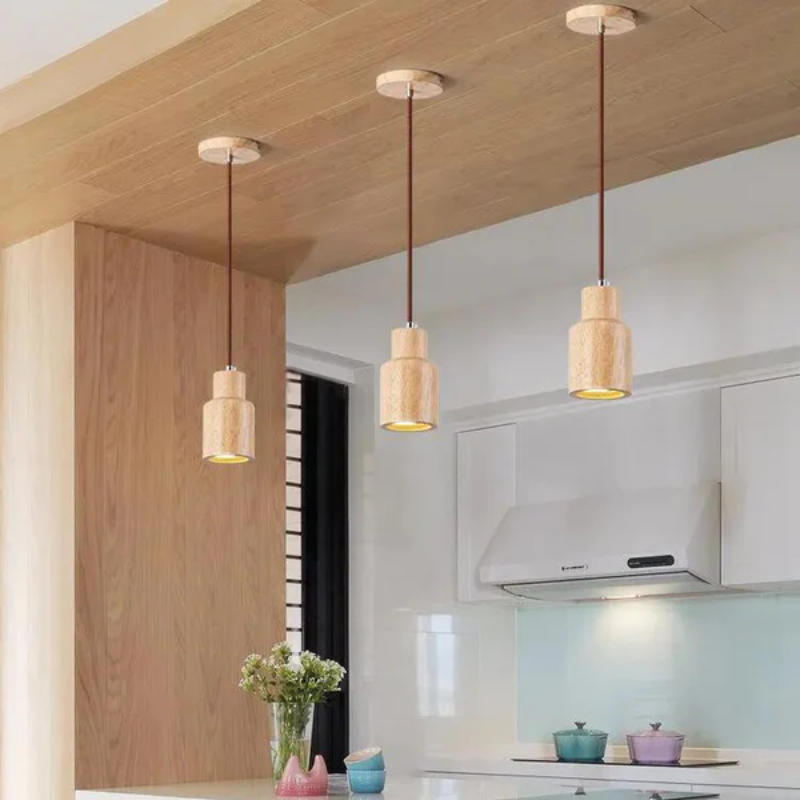 Scandinavian Modern LED Pendant Lamp of Wood