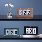 Dutch Teak Wood Desktop Calendar