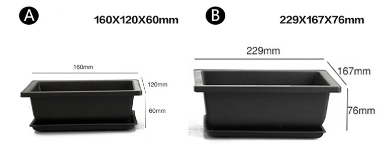 Plant pot with saucer – Rectangular flower pot for garden and balcony