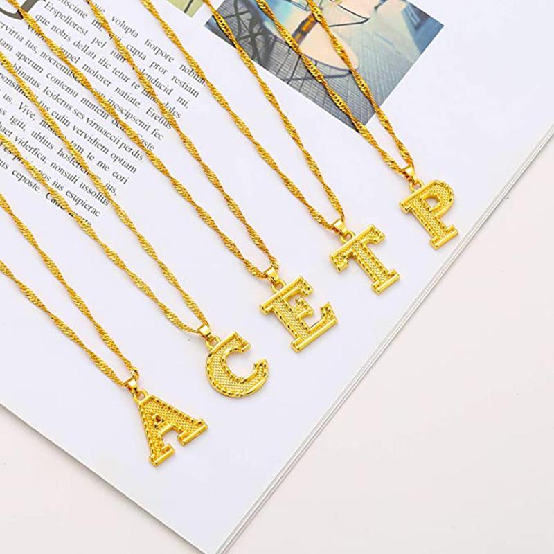 18K gold-plated initial letter necklace