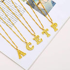 18K gold-plated initial letter necklace