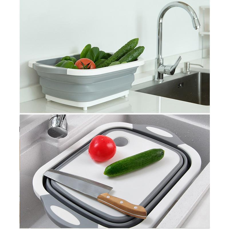 Ciaovie collapsible cutting board with dish container
