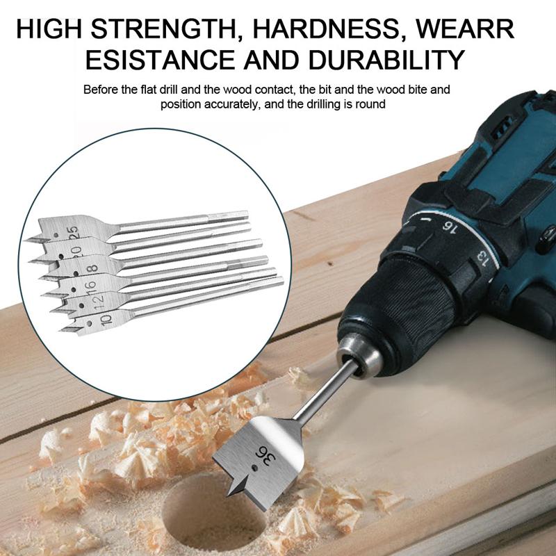 Titan-coated flat drill set
