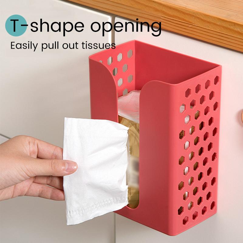 Wall-mounted hollow tissue box