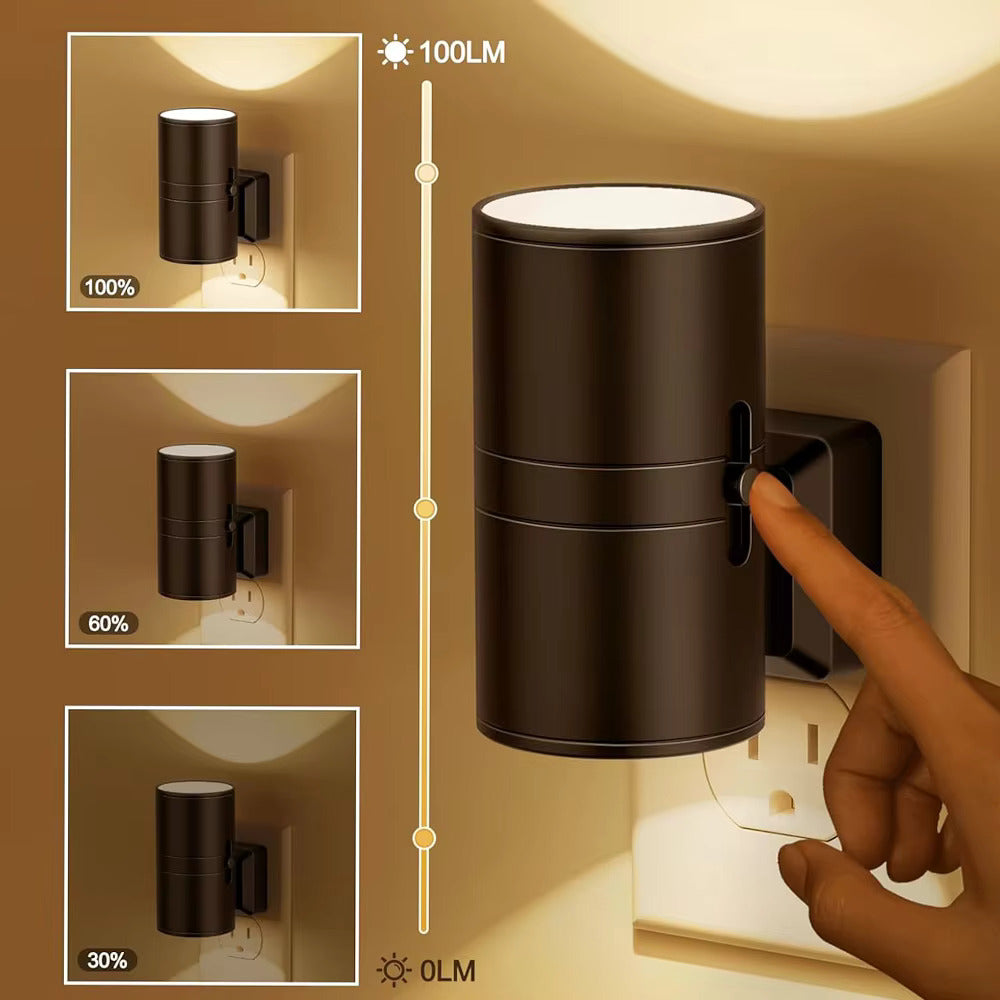 Luxury Plug-In Ambient Night Light – Dimmable LED Wall Light with Sensor (3000K Warm Glow)