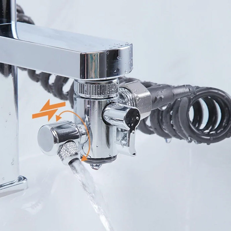 Extension with a valve and three fins