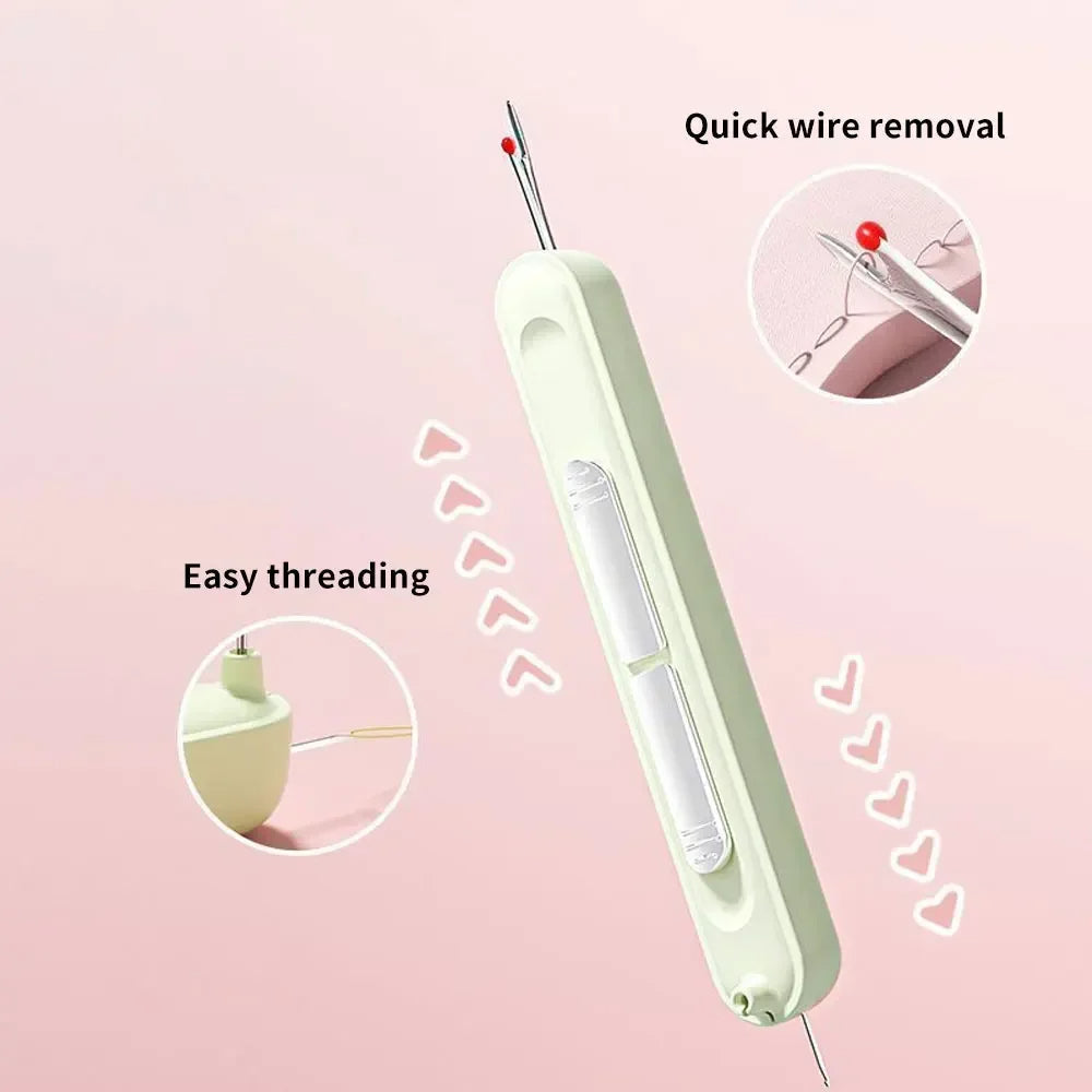 2 in 1 Needle Threader Tool with Cutter for Easy Sewing