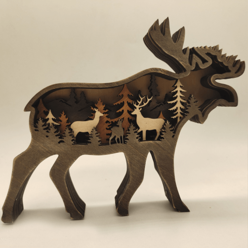 3D Creative Wood Animal Carving Craft Gift