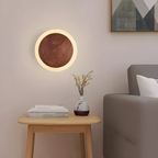 Scandinavian Wooden LED Wall Lamp with Energy-Efficient Indoor Lighting