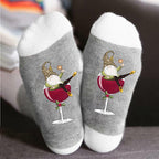 Christmas gnome wine glass unisex crew socks