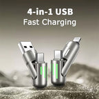 4 in 1 USB Charging Cable MAX 240W Fast Charging