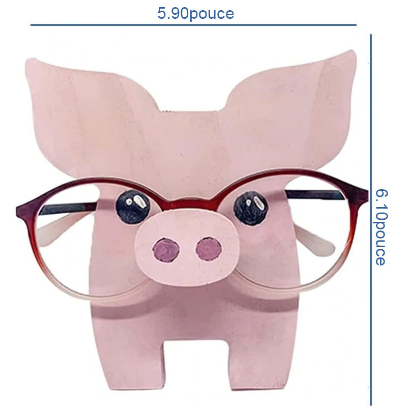 Cute wooden glasses case in animal shape