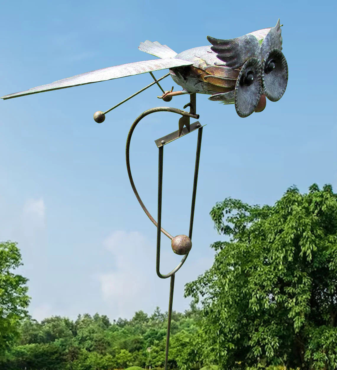 WindGarden | Metal Garden Twirler Wind Spinner with Ground Stake – Weather Resistant Decor