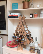 Wooden Advent Calendar | Christmas Tree Shape & Refillable | For Beer, Wine & Mini Bottles | Reusable