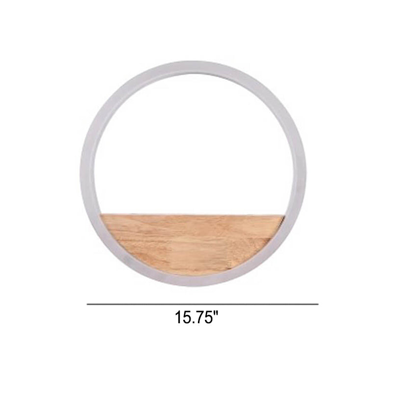 Lumoshelf LED Wall Light | Solid Wood with Shelf | Round Wall Lamp | Warm & White Light