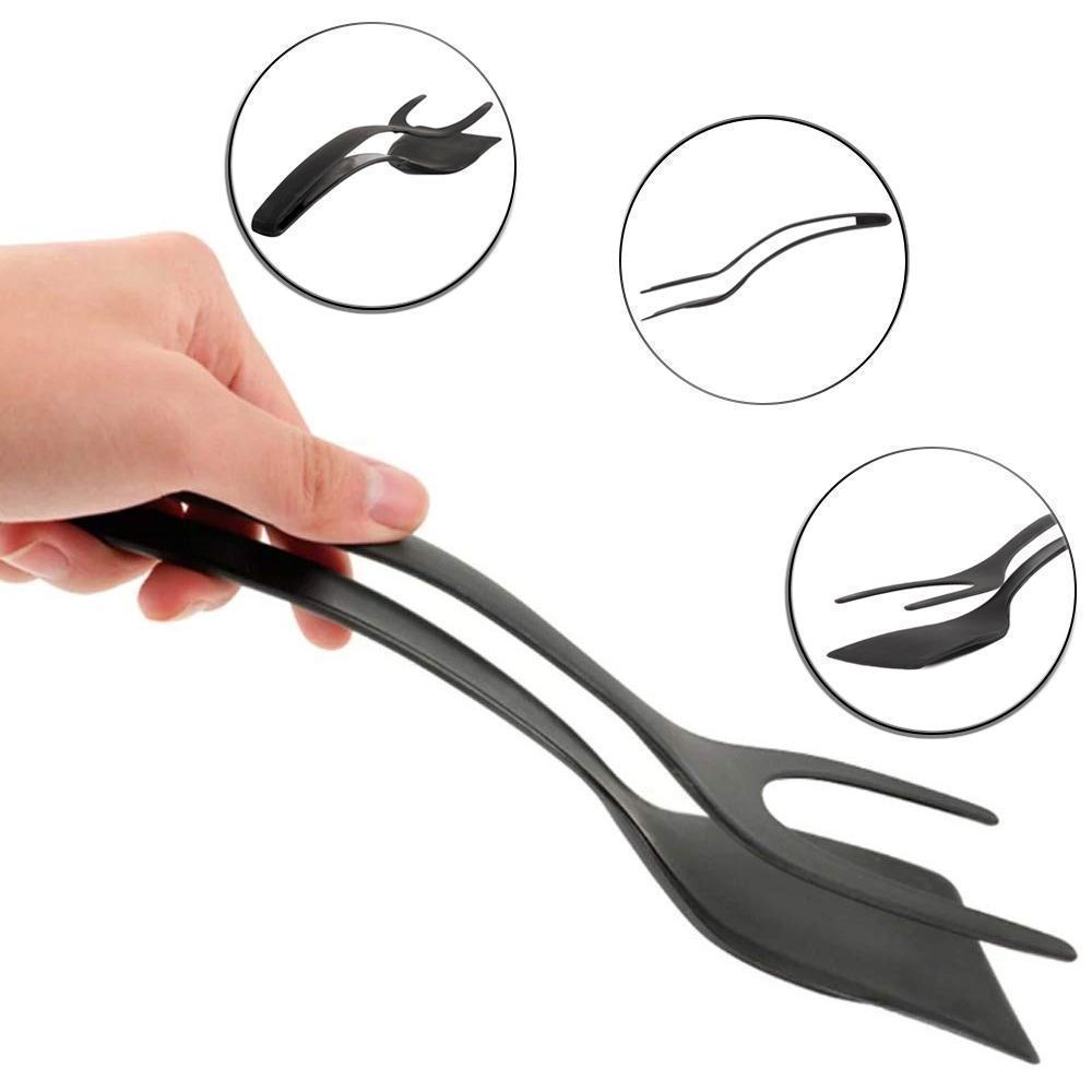 2-in-1 Tongs Handle and Elasticity Spatula