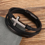 Multi-layered cross bracelet