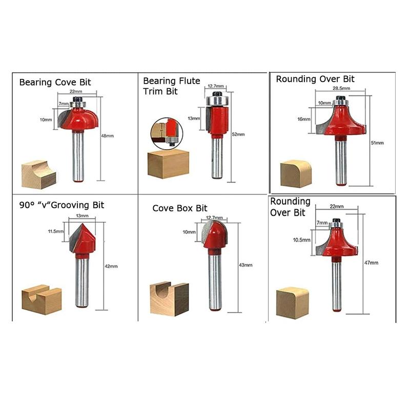 Shank Woodworking Tools Set