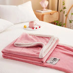 Flannel Fleece Snuggle Blanket in Pink