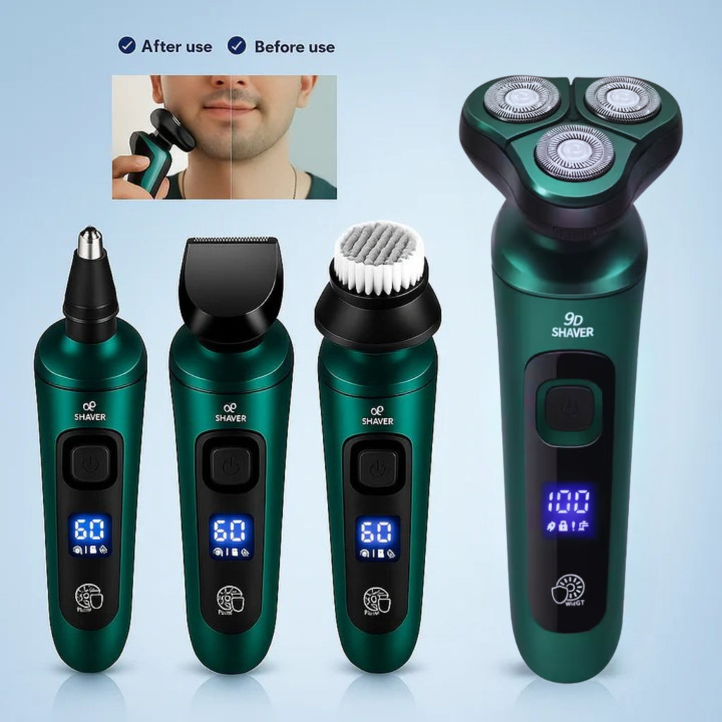 4-in-1 Grooming – Waterproof – LED Display – USB Rechargeable – Wet and Dry Shaving