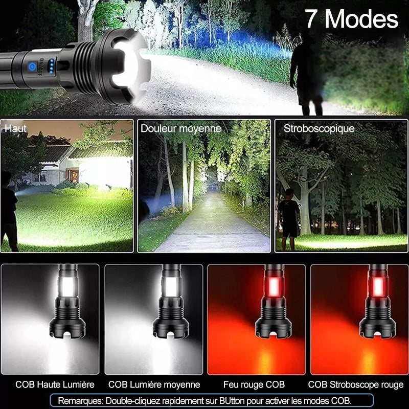 Tactical rechargeable laser LED flashlight