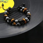 Double-layered gemstone bracelet