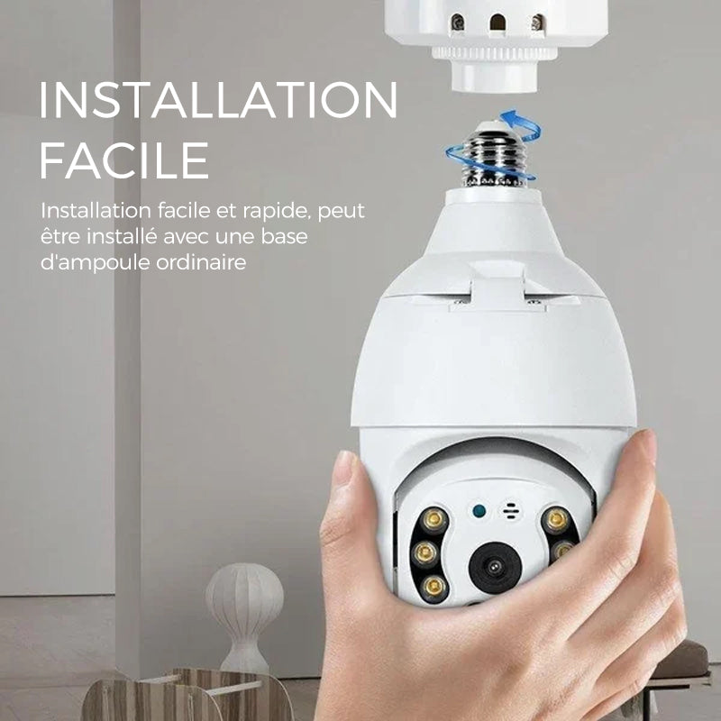 Wireless security camera without cables with light bulb
