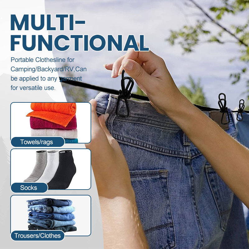 Portable elastic travel clothes rack