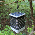 Solar LED garden lantern with ribbed design – Decorative outdoor lighting for garden