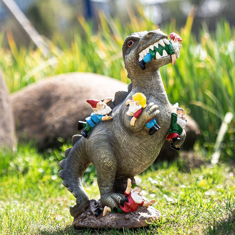 Dinosaur, the dwarf eats Ornament