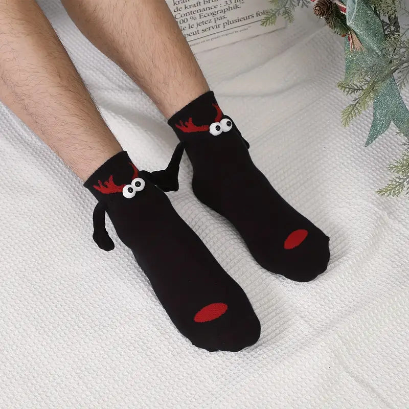 Magnetic Socks Winter Edition Couple Hand in Hand Socks
