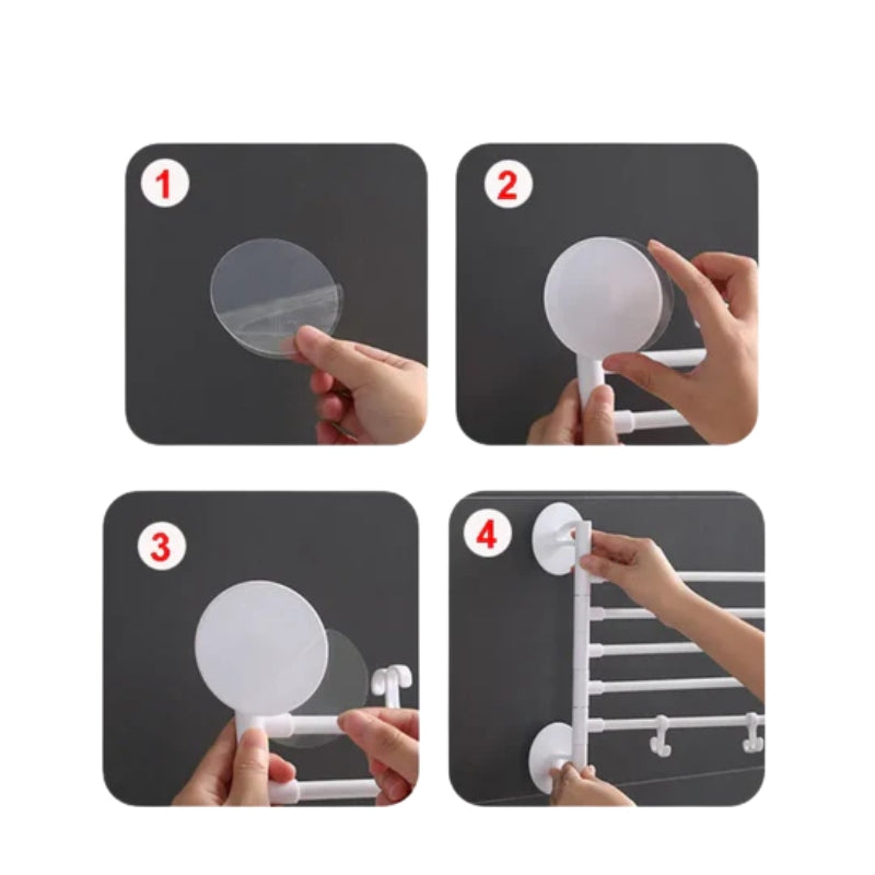 Collapsible, rotating wall mount and towel holder