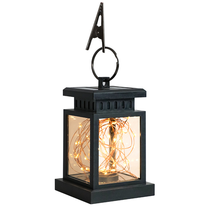Solar LED Lantern with Light Wire and Hanging Clip – Waterproof Garden Lighting for Terrace and Balcony